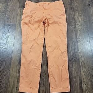 Lauren Ralph Lauren Pants Womens 8 Orange Black Label Ankle Tapered Chino MARKS*